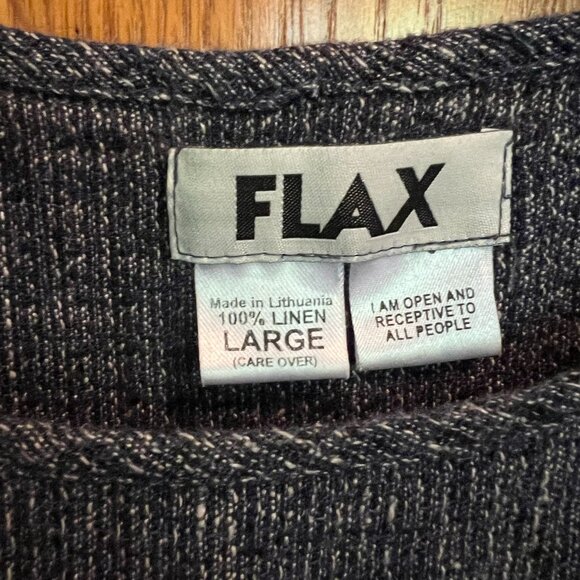 FLAX 100% Linen Blue & White Ladies Sleeveless Tank Top - Size L/Large - EUC - Picture 3 of 12